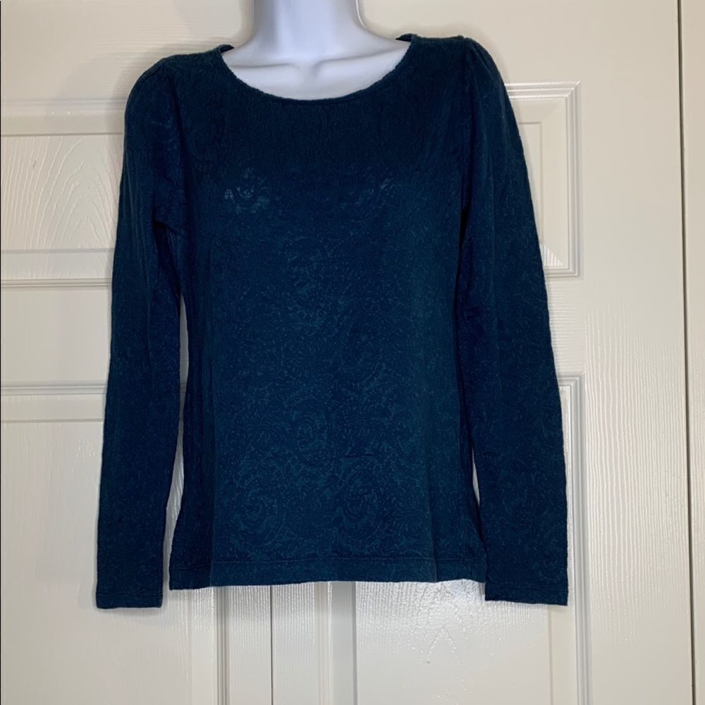 ANN TAYLOR LOFT Blue Long Sleeve Blouse, XS